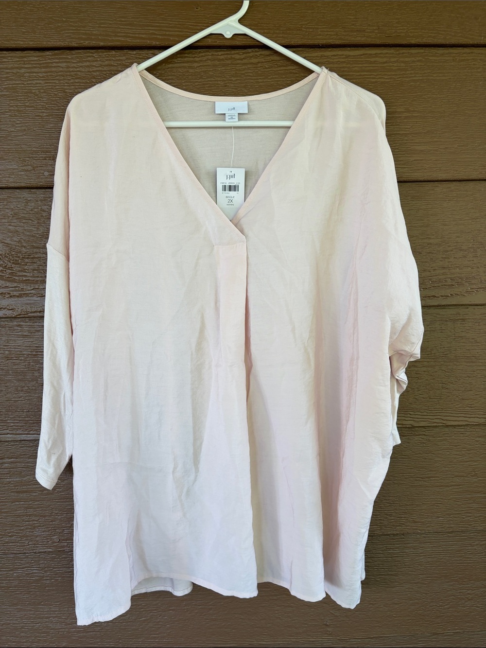 J. Jill NWT Bisque Pale Blush V-Neck Tunic Top -Sz 2XL
